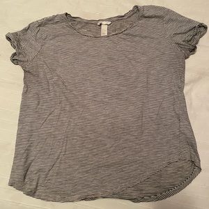 H&M | cotton blend black and white crew neck oversized t-shirt | size L